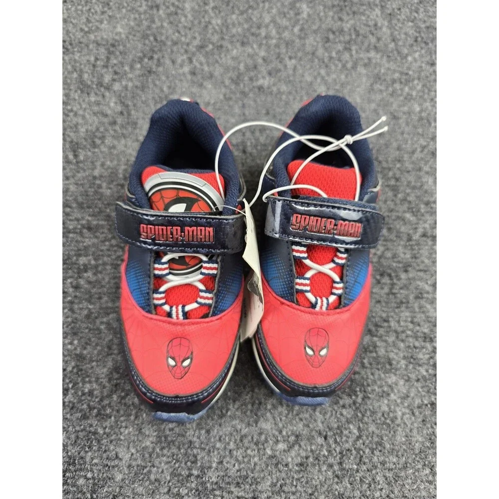 Marvel Spider-Man Boys Sneaker US 9 Blue Red Non-Slip Hook & Loop